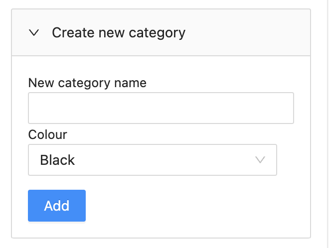 Create new category